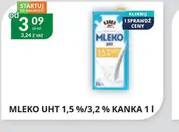 Eurocash Cash & Carry Mleko UHT 1,5%/3,2% Kanka oferta