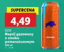 Lidl Dzik napój gazowany o smaku pomarańczowym oferta