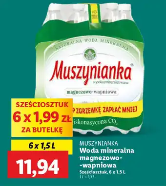 Lidl Muszynianka woda mineralna magnezowo-wapniowa oferta