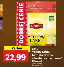 Lidl Lipton yellow label herbata czarna/owocowa oferta