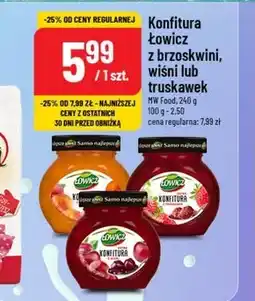 Polomarket Łowicz Konfitura extra z brzoskwiń o obniżonej zawartości cukrów 240 g oferta