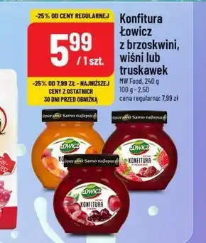 Polomarket Łowicz Konfitura extra z brzoskwiń o obniżonej zawartości cukrów 240 g oferta