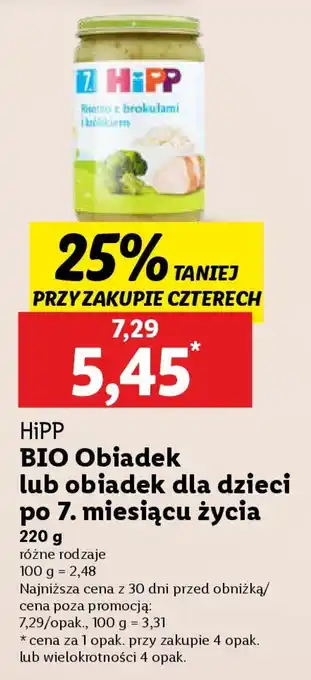 Lidl Hipp bio obiadek lub obiadek dla dzieci oferta