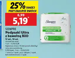 Lidl Siempre podpaski ultra z bawełną bio oferta