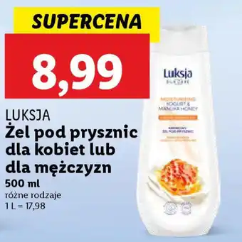 Lidl Luksja żel pod prysznic dla kobiet / dla mężczyzn oferta