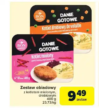 Carrefour Zestaw obiadowy z kotletem mielonym, drobiowym oferta