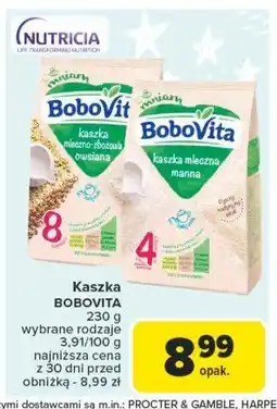 Carrefour Kaszka mleczno-zbożowa owsiana Bobovita mniam oferta