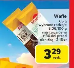 Carrefour Wafle ryżowe w czekoladzie gorzkiej Sonko oferta