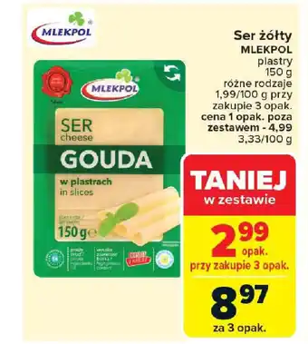 Carrefour Ser żółty mlekpol oferta