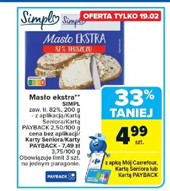 Carrefour Masło ekstra simpl oferta