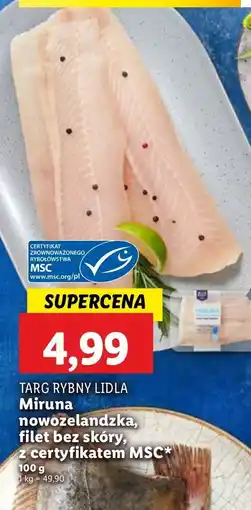 Lidl Miruna nowozelandzka filet bez skóry Rybny targ lidla oferta