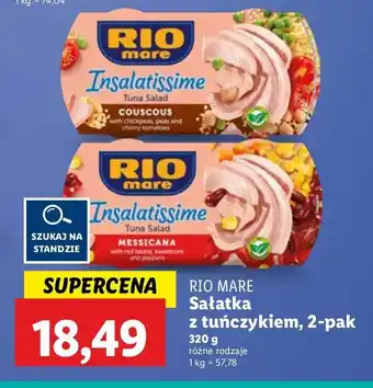 Lidl Sałatka z tuńczyka z kuskusem i warzywami Rio mare insalatissime oferta