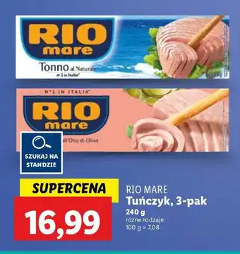 Lidl Tuńczyk kawałki w oliwie z oliwek Rio mare oferta