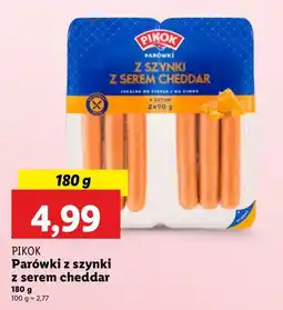 Lidl Parówki z szynki z serem cheddar Pikok oferta