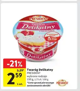 Intermarche Twaróg delikatny z rzodkiewką President oferta