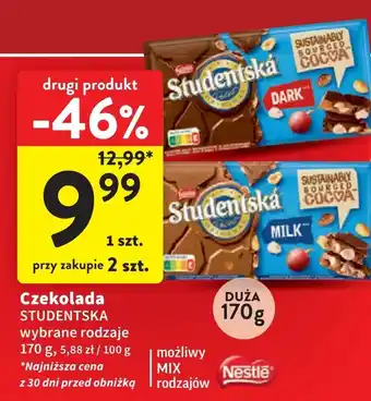 Intermarche Czekolada gorzka z bakaliami Orion studentska Nestle orion oferta