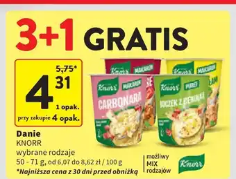 Intermarche Makaron śmietana z ziołami Knorr danie oferta