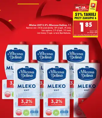 Biedronka Mleko UHT 3.2% Mleczna Dolina oferta