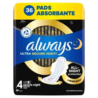 Netto Always Ultra Podpaski Secure Night (rozmiar 4) ze skrzydełkami x36 oferta