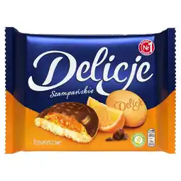 Netto Delicje Szampańskie Biszkopty z galaretką pomarańczową oblewane czekoladą 294 g oferta