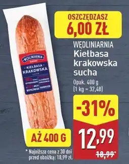 ALDI Kiełbasa krakowska sucha Wędliniarnia Classic oferta