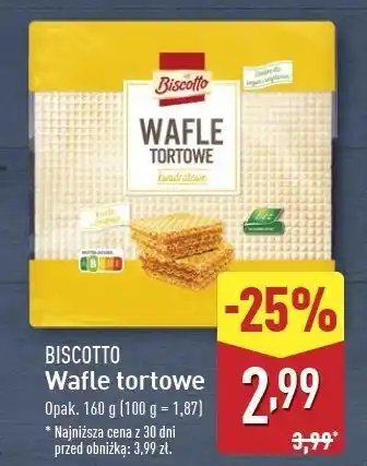 ALDI Wafle tortowe kwadratowe Biscotto oferta