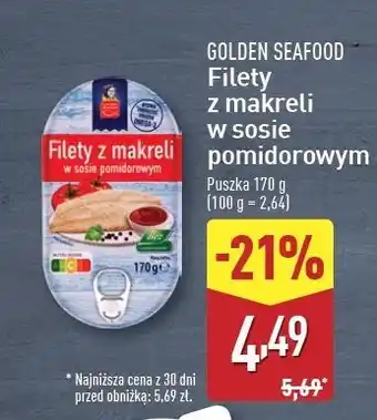 ALDI Filety z makreli w sosie pomidorowym Golden Seafood oferta