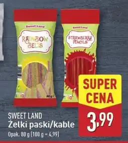 ALDI Żelki strawberry pencils Sweetland oferta