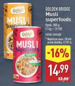 ALDI Musli superfoods Golden Bridge oferta