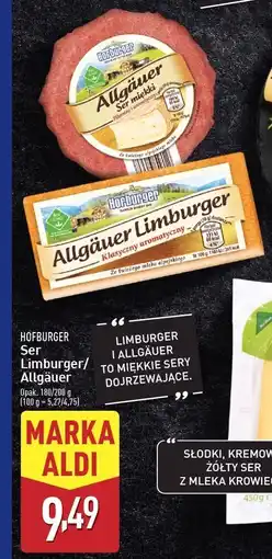 ALDI Ser allgauer limburger 20% Hofburger oferta