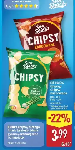 ALDI Chipsy karbowane papryka Sun Snacks oferta