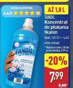 ALDI Koncentrat do płukania tkanin blue sky Tandil oferta