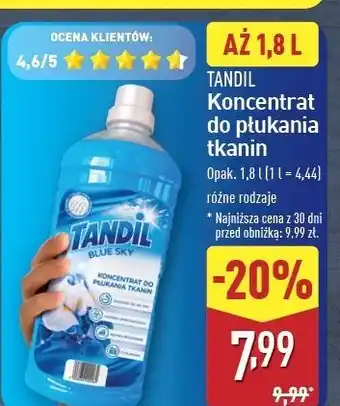 ALDI Koncentrat do płukania tkanin blue sky Tandil oferta