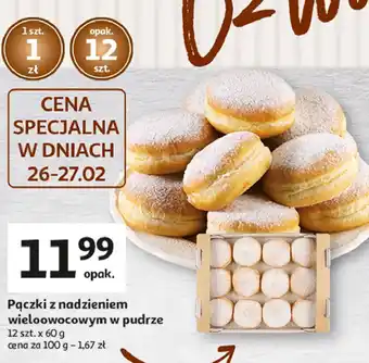 Auchan Pączki z nadzieniem pudrem oferta