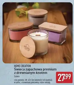 ALDI Świeca z drewnianym knotem Home Creation oferta