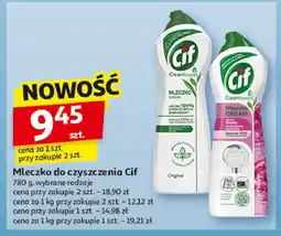 Auchan Mleczko do czyszczenia z mikrokryształkami pink flowers Cif Cream oferta