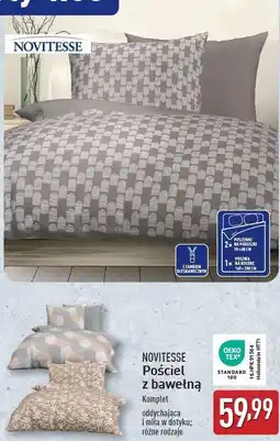 ALDI Pościel z bawełny 2 x 70 80 + 160 200 cm Novitesse oferta