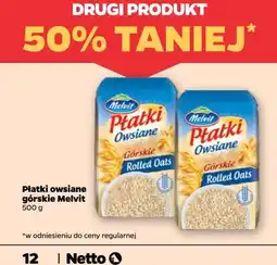 Netto Płatki owsiane górskie Melvit oferta