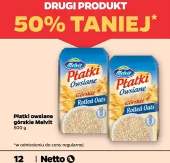 Netto Płatki owsiane górskie Melvit oferta