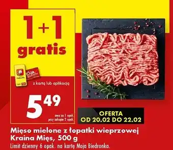 Biedronka Mięso mielone z łopatki wieprzowej Kraina Mięs oferta