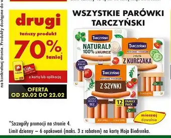 Biedronka Parówki z szynki Tarczyński oferta