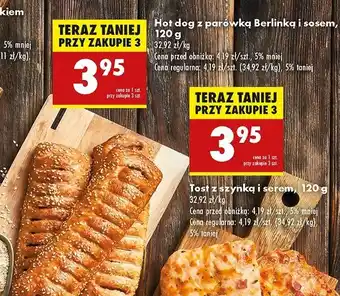 Biedronka Hot dog z parówką berlinką i sosem oferta