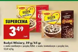 Biedronka Budyń śmietankowy z chrupiącą posypką lion Winiary oferta