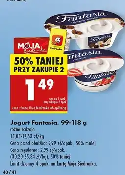 Biedronka Jogurt z płatkami w czekoladzie Danone Fantasia oferta