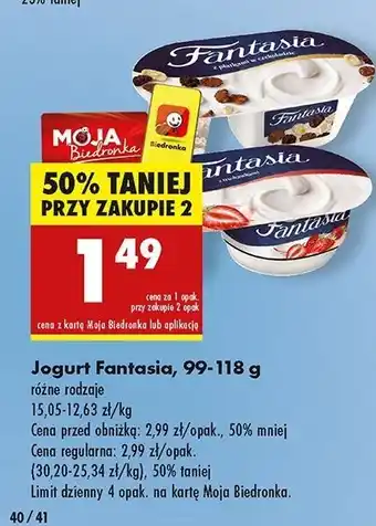 Biedronka Jogurt z płatkami w czekoladzie Danone Fantasia oferta