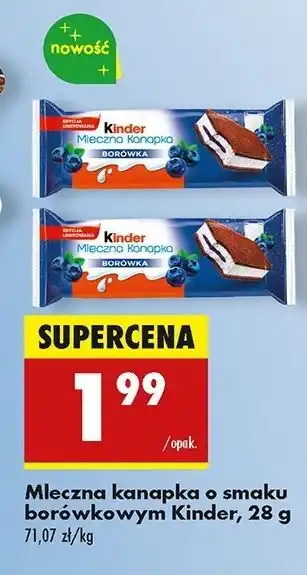 Biedronka Baton borówka Kinder Mleczna Kanapka oferta