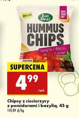 Biedronka Chipsy z ciecierzycy pomidorami i bazylią Eat Real Hummus Chips oferta