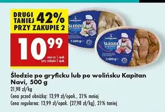 Biedronka Śledzie po wolińsku Kapitan Navi oferta