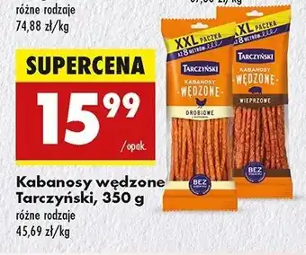 Biedronka Kabanosy wędzone wieprzowe Tarczyński oferta