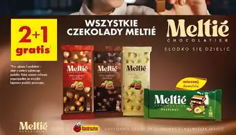 Biedronka Czekolada mleczna z kruszonymi orzechami laskowymi Meltie oferta